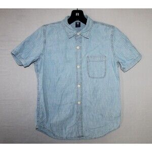 Gap Kids Denim Short Sleeve Button Down Shirt Size Large (10) Casual